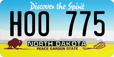 ND license plate HOO775