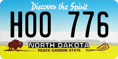 ND license plate HOO776