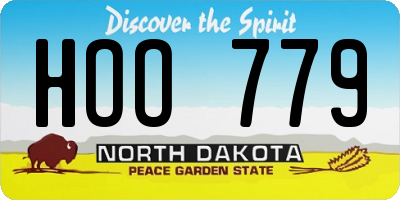 ND license plate HOO779