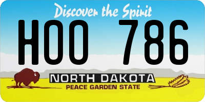ND license plate HOO786