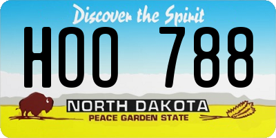ND license plate HOO788
