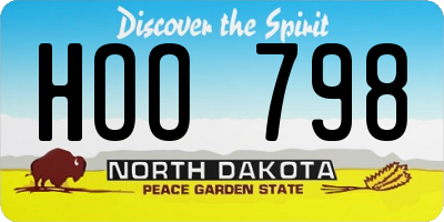 ND license plate HOO798