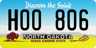 ND license plate HOO806