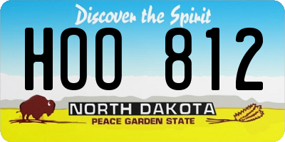 ND license plate HOO812