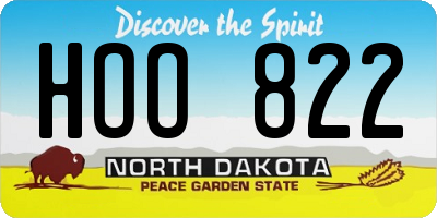 ND license plate HOO822