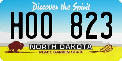 ND license plate HOO823