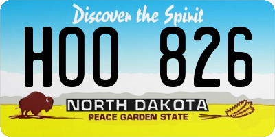 ND license plate HOO826