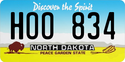 ND license plate HOO834