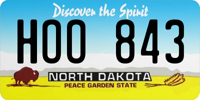 ND license plate HOO843