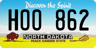 ND license plate HOO862