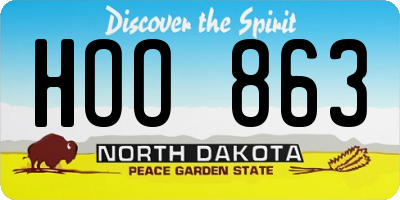 ND license plate HOO863