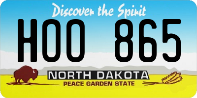 ND license plate HOO865