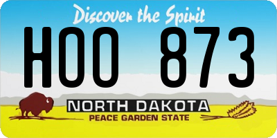 ND license plate HOO873