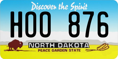 ND license plate HOO876