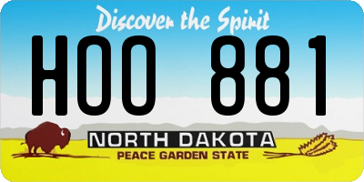 ND license plate HOO881