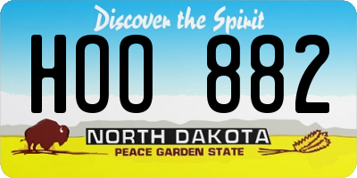 ND license plate HOO882