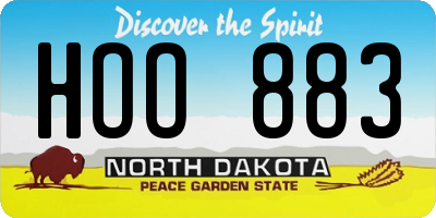 ND license plate HOO883