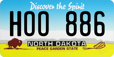 ND license plate HOO886