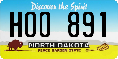ND license plate HOO891