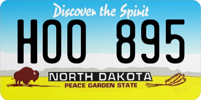 ND license plate HOO895