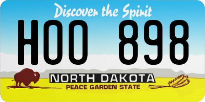 ND license plate HOO898