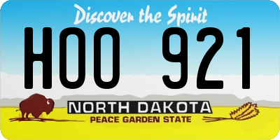 ND license plate HOO921