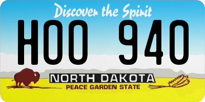 ND license plate HOO940