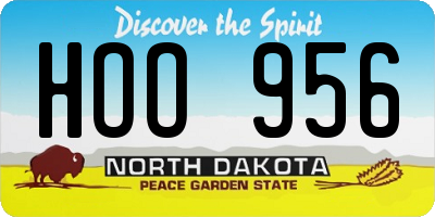 ND license plate HOO956