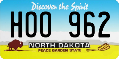 ND license plate HOO962