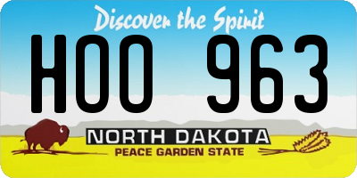 ND license plate HOO963