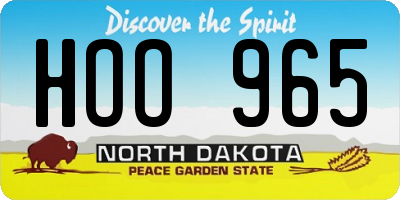 ND license plate HOO965
