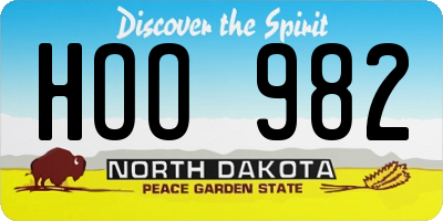 ND license plate HOO982