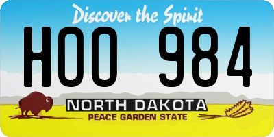 ND license plate HOO984