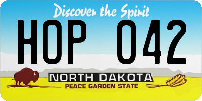 ND license plate HOP042