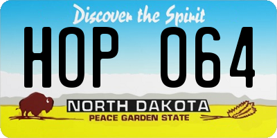 ND license plate HOP064