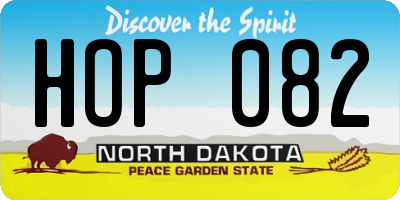 ND license plate HOP082