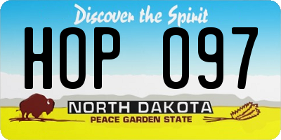 ND license plate HOP097
