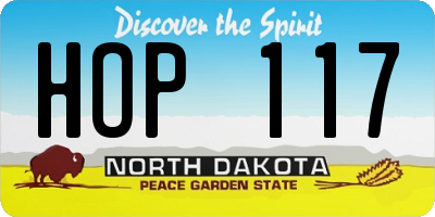 ND license plate HOP117