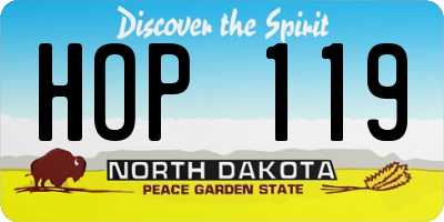 ND license plate HOP119