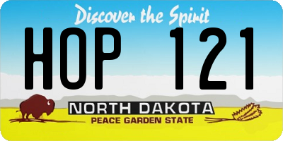 ND license plate HOP121
