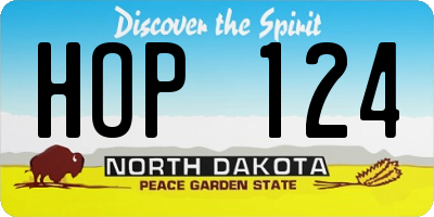 ND license plate HOP124