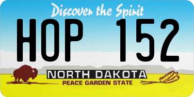 ND license plate HOP152