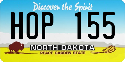 ND license plate HOP155
