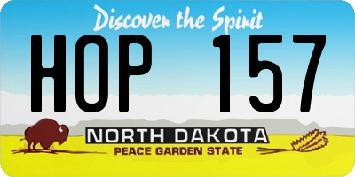ND license plate HOP157
