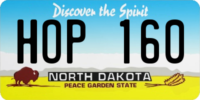ND license plate HOP160