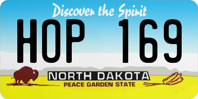 ND license plate HOP169