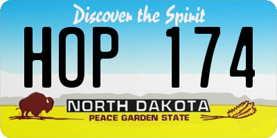 ND license plate HOP174
