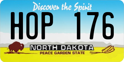 ND license plate HOP176