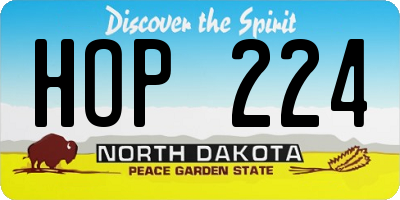 ND license plate HOP224
