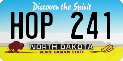 ND license plate HOP241